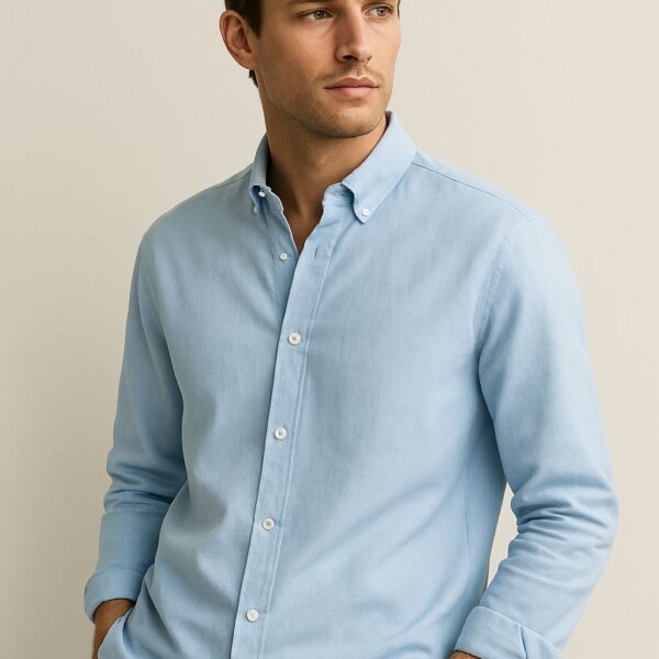 Solid Blue Shirt - Image 3
