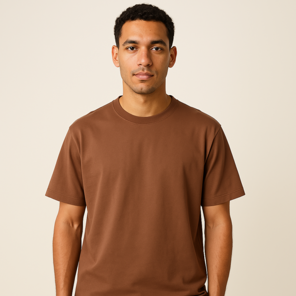 Round Neck Browne T-shirt - Image 3