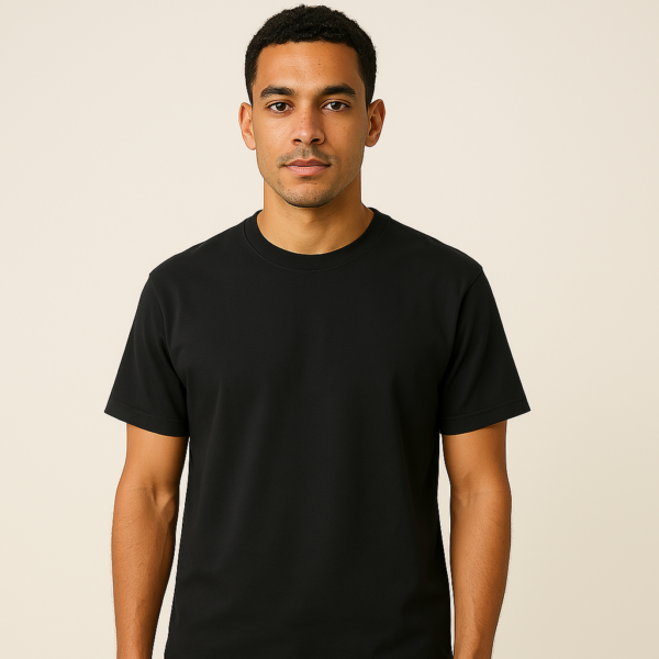 BLACK ROUND NECK TSHIRT - Image 3