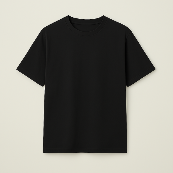BLACK ROUND NECK TSHIRT