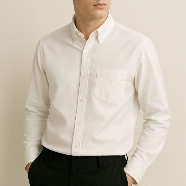 white Solid Shirt - Image 3